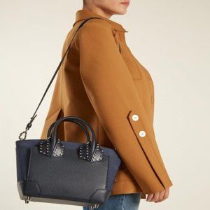 Christian Louboutin Navy Leather and Suede Tote